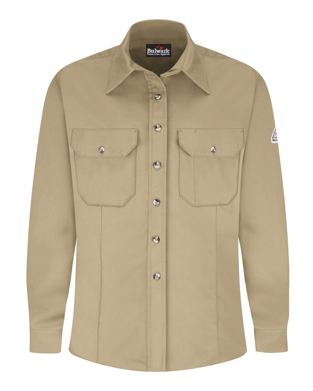 Bulwark Women's Midweight Dress Uniform Shirt. SLU3 - Khaki