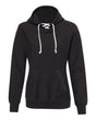 J. America Women’s French Terry Sport Lace Scuba Hooded Sweatshirt. 8694 - Black