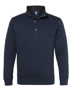 J. America Men's Quilted Half-Snap Pullover. 8890 - Navy