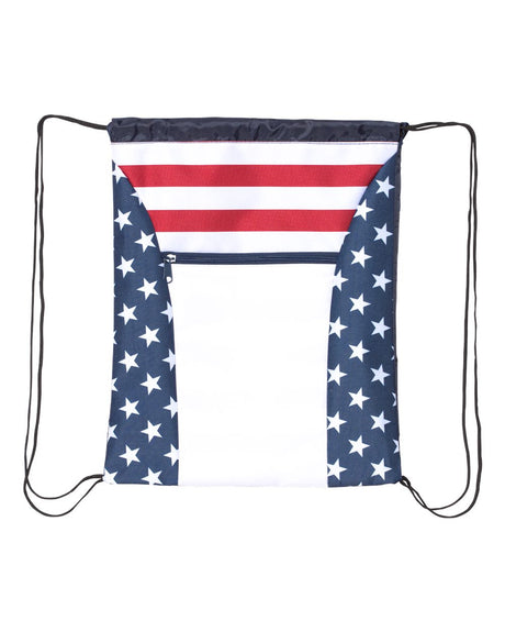OAD Americana Drawstring Bag. OAD5050 - Red/ White/ Blue