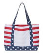 OAD Americana Beach Tote. OAD5052 - Red/ White/ Blue