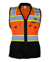 Kishigo Women's Premium Black Series® Heavy Duty Surveyors Vest. S5021-5022 - Orange