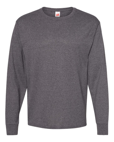 Hanes Unisex Essential-T Long Sleeve T-Shirt. 5286 - Charcoal Heather