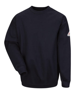 Bulwark Men's Flame Resistant Crewneck Sweatshirt. SEC2 - Navy