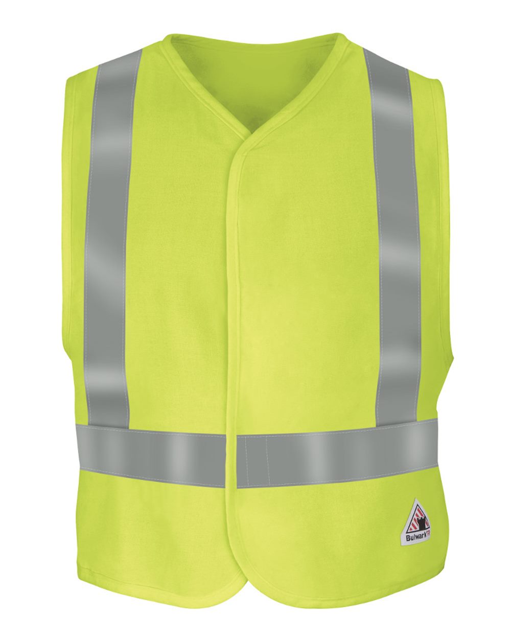 Bulwark Men's Men's Hi-Visibility Flame-Resistant Safety Vest. VMV4HV - Yellow/ Green