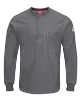 Bulwark Men's Tall iQ Series® Plus Long Sleeve Henley. QT40T - Charcoal