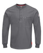 Bulwark Men's Tall iQ Series® Plus Long Sleeve Henley. QT40T - Charcoal