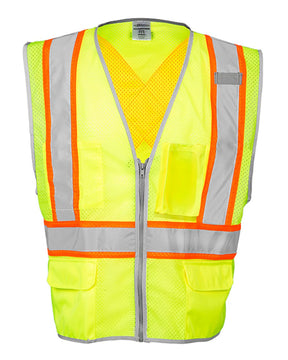 Kishigo Unisex Premium Brilliant Series® X Back Dual Compliant Vest. 1576-1577 - Lime