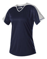 Alleson Athletic Women's V-Neck Fastpitch Jersey. 558VW - Navy/ White
