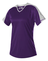 Alleson Athletic Women's V-Neck Fastpitch Jersey. 558VW - Purple/ White