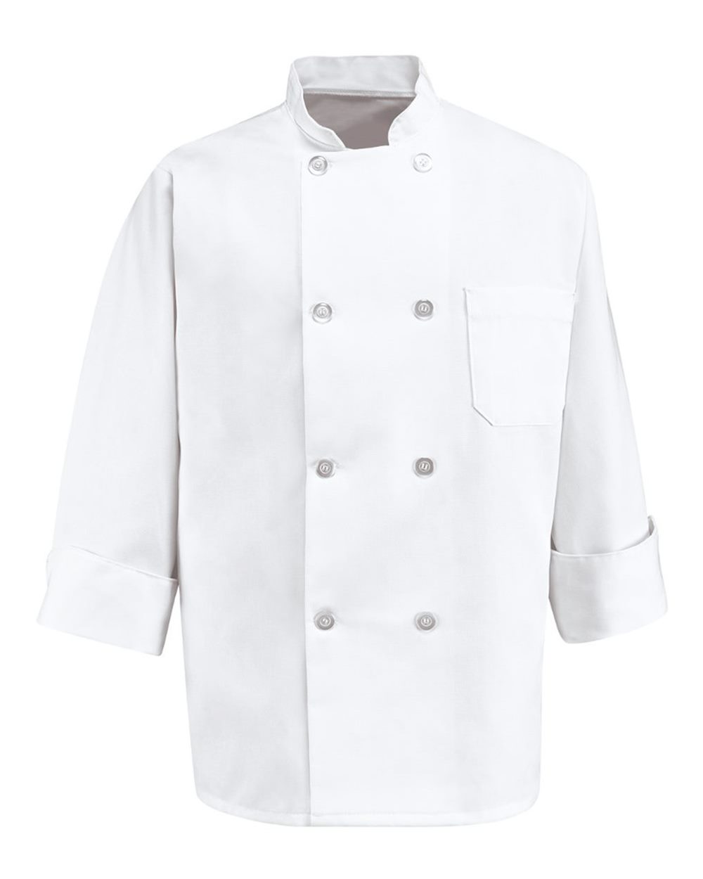 Chef Designs Eight Pearl Button Chef Coat - Tall Sizes. 0403T - White