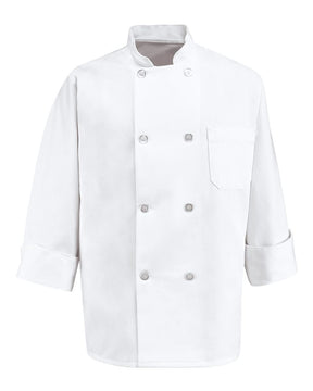 Chef Designs Eight Pearl Button Chef Coat - Tall Sizes. 0403T - White