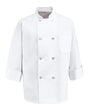 Chef Designs Eight Pearl Button Chef Coat - Tall Sizes. 0403T - White
