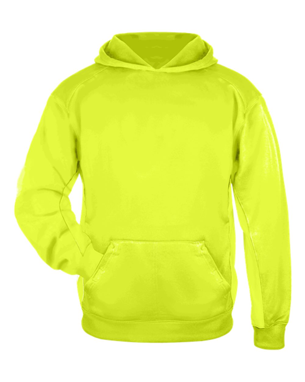 Badger Youth Performance Fleece Hooded Sweatshirt. 2454 - Safety Yellow