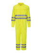 Bulwark Men's Hi-Vis Deluxe Coverall with Reflective Trim - CoolTouch® 2 - 7 oz.. CMD8 - HV-Fluorescent Yellow/ Green