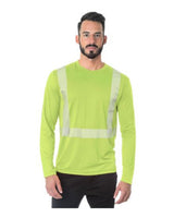 Bayside Unisex USA-Made Hi-Visibility Long Sleeve Performance T-Shirt - Segmented Tape. 3740 - Lime Green