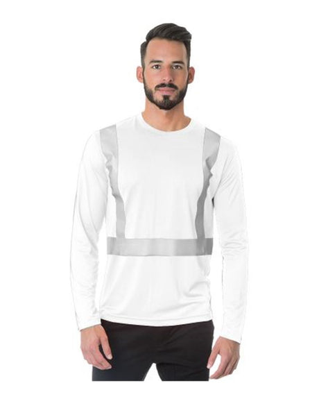 Bayside Men's USA-Made Hi-Visibility Long Sleeve Performance T-Shirt. 3742 - White