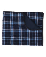 Boxercraft Flannel Blanket. FB250 - Navy/ Columbia Plaid