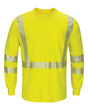 Bulwark Men's Hi-Visibility Lightweight Long Sleeve T-Shirt. SMK8 - Yellow/ Green