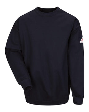 Bulwark Men's Tall Flame Resistant Crewneck Sweatshirt. SEC2T - Navy