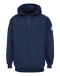 Bulwark Men's Tall Flame Resistant Quarter-Zip Hooded Sweatshirt. SEH8T - Navy