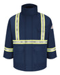 Bulwark Men's Deluxe Parka With Reflective Trim - EXCEL FR® ComforTouch. JLPC - Navy