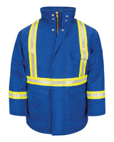 Bulwark Men's Long Deluxe Parka With Reflective Trim - EXCEL FR® ComforTouch. JLPCL - Royal Blue