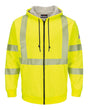 Bulwark Men's Tall Hi-Visibility Zip-Front Hooded Fleece Sweatshirt with Waffle Lining. SMZ4HVT - Yellow/ Green