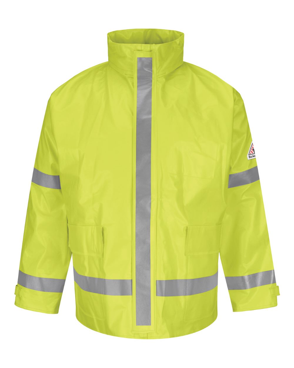 Bulwark Men's Hi-Visibility Flame-Resistant Rain Jacket. JXN6 - Yellow/ Green