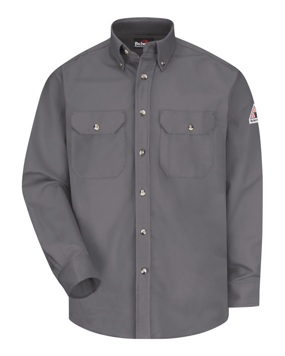 Bulwark Men's Tall Dress Uniform Shirt - Excel FR ComforTouch - 7 oz.. SLU2T - Grey