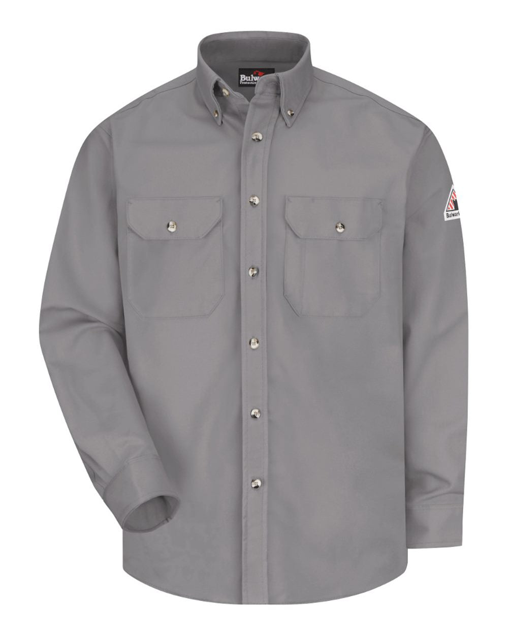 Bulwark Men's Tall Dress Uniform Shirt - Excel FR ComforTouch - 7 oz.. SLU2T - Silver Grey