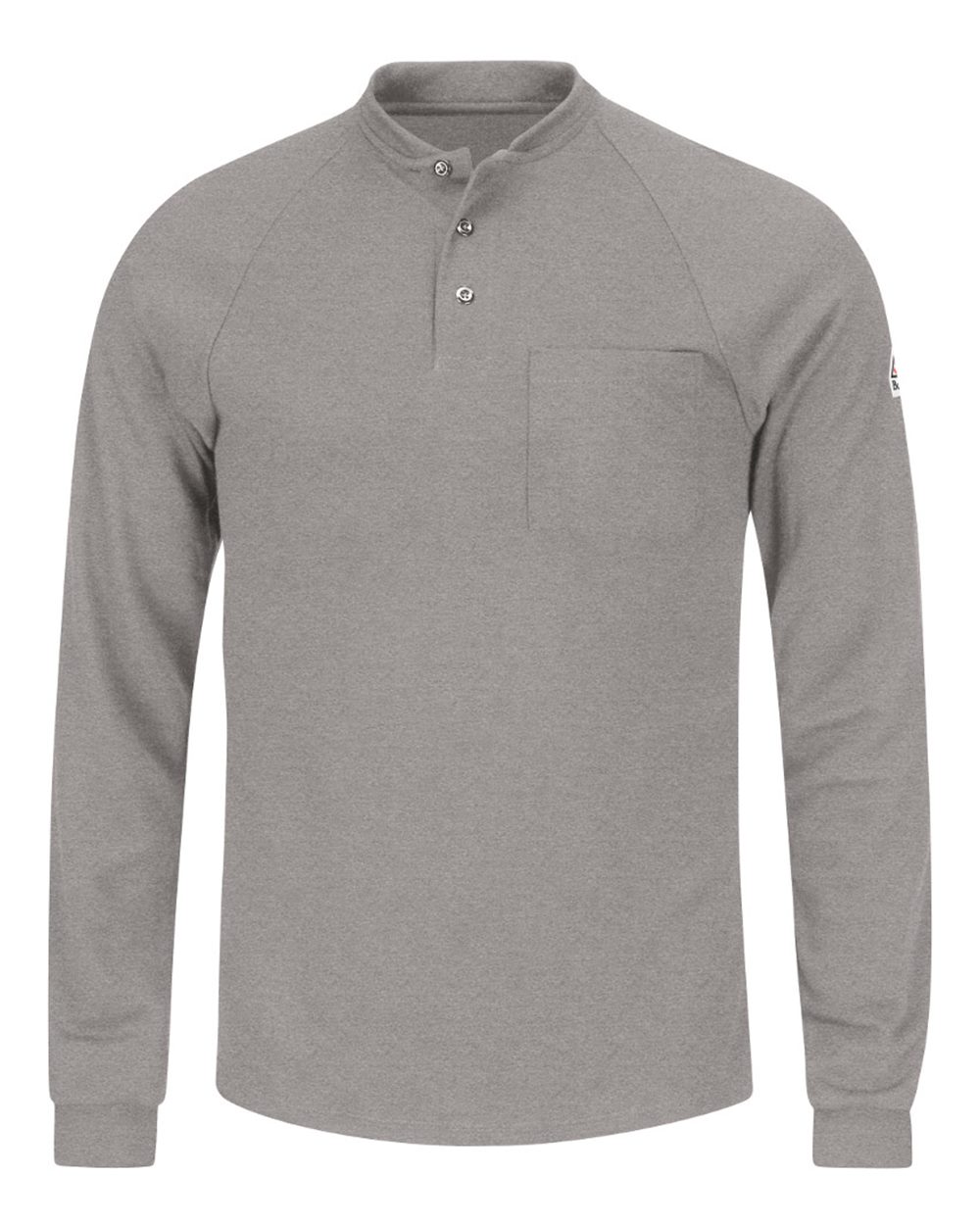 Bulwark Men's Long Sleeve Henley Shirt- CoolTouch®2. SML2 - Grey