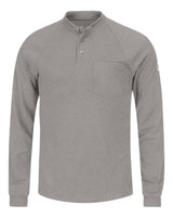 Bulwark Men's Long Sleeve Henley Shirt- CoolTouch®2. SML2 - Grey