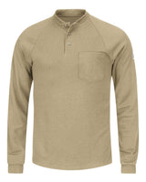Bulwark Men's Long Sleeve Henley Shirt- CoolTouch®2. SML2 - Khaki