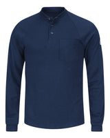 Bulwark Men's Long Sleeve Henley Shirt- CoolTouch®2. SML2 - Navy