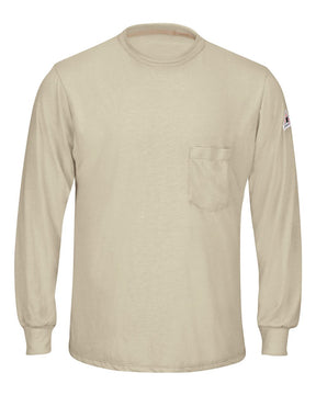 Bulwark Men's Tall Long Sleeve Lightweight T-Shirt. SMT8T - Khaki