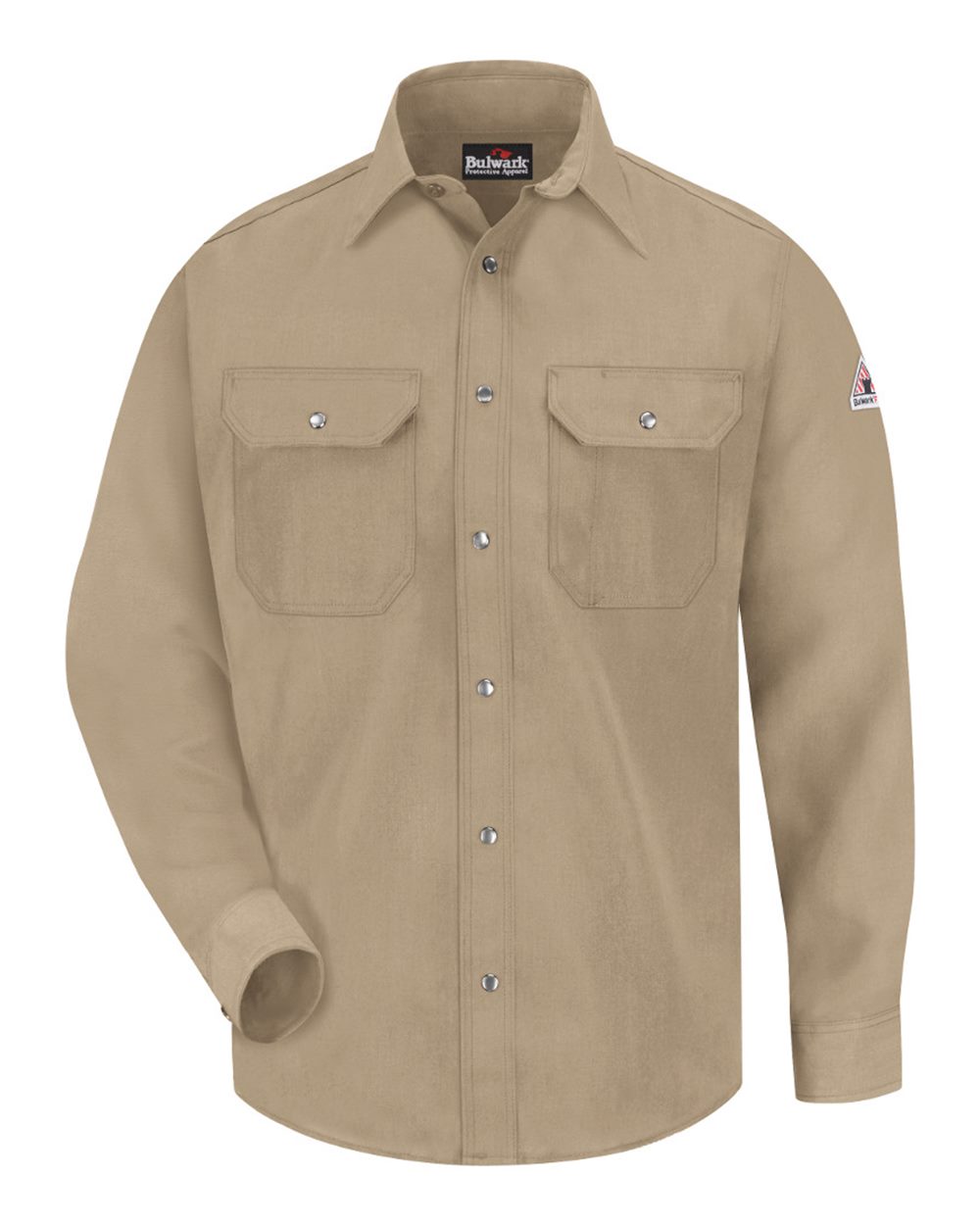 Bulwark Men's Snap-Front Uniform Shirt - Nomex® IIIA - 4.5 oz.. SNS2 - Tan
