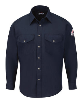 Bulwark Men's Tall Snap-Front Uniform Shirt - Nomex® IIIA 4.5 oz.. SNS2T - Navy