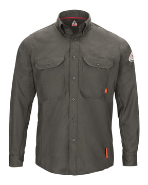 Bulwark Men's Tall iQ Series® Long Sleeve Comfort Woven Lightweight Shirt. QS50T - Dark Grey