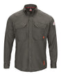 Bulwark Men's Tall iQ Series® Long Sleeve Comfort Woven Lightweight Shirt. QS50T - Dark Grey