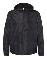 Independent Trading Co. Unisex Lightweight Quarter-Zip Windbreaker Pullover Jacket. EXP54LWP - Black Camo
