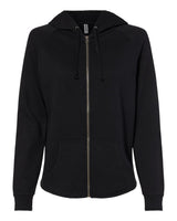 Independent Trading Co. Women's California Wave Wash Full-Zip Hooded Sweatshirt. PRM2500Z - Black