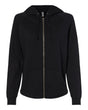 Independent Trading Co. Women's California Wave Wash Full-Zip Hooded Sweatshirt. PRM2500Z - Black