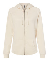 Independent Trading Co. Women's California Wave Wash Full-Zip Hooded Sweatshirt. PRM2500Z - Bone