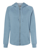 Independent Trading Co. Women's California Wave Wash Full-Zip Hooded Sweatshirt. PRM2500Z - Misty Blue