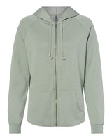 Independent Trading Co. Women's California Wave Wash Full-Zip Hooded Sweatshirt. PRM2500Z - Sage