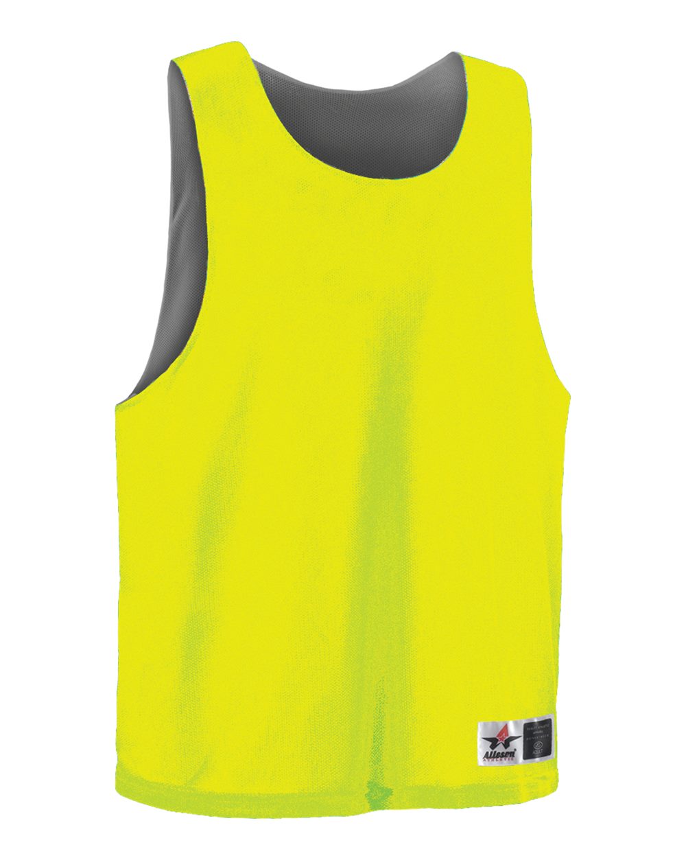 Alleson Athletic Men's Lacrosse Reversible Pinnie. LP001A - Safety Yellow/ Graphite