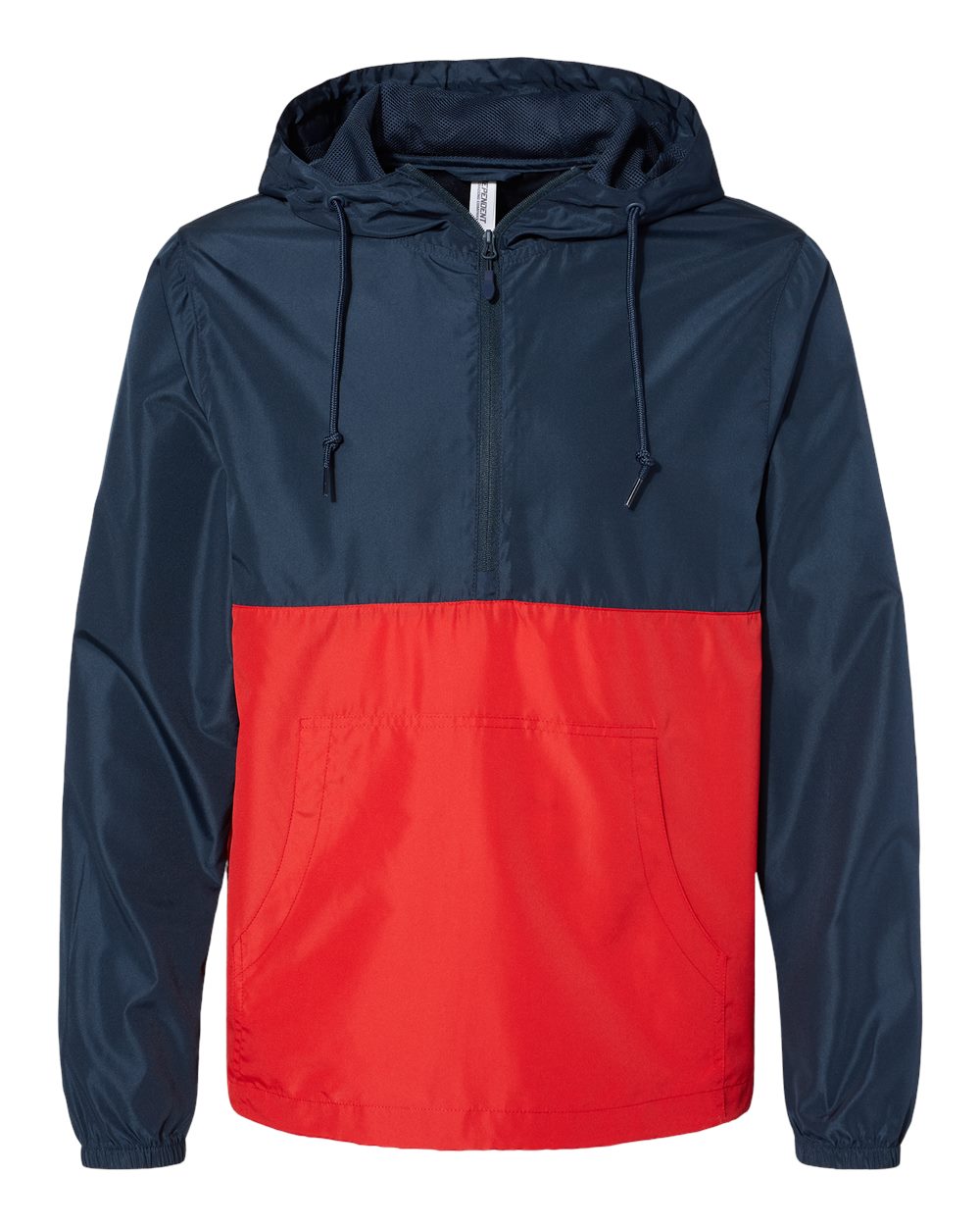 Independent Trading Co. Unisex Lightweight Quarter-Zip Windbreaker Pullover Jacket. EXP54LWP - Classic Navy/ Red