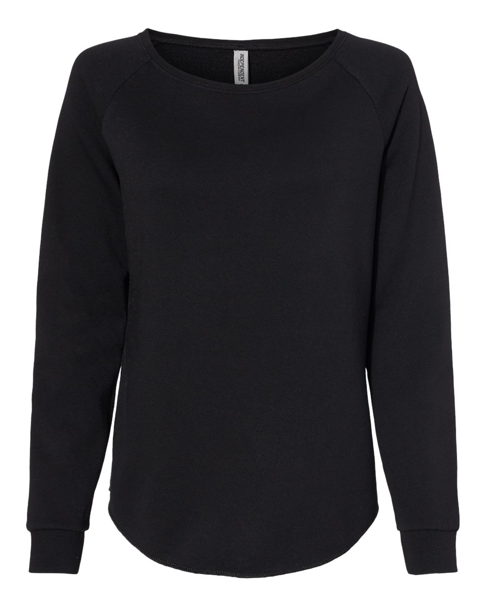Independent Trading Co. Women's California Wave Wash Crewneck Sweatshirt. PRM2000 - Black