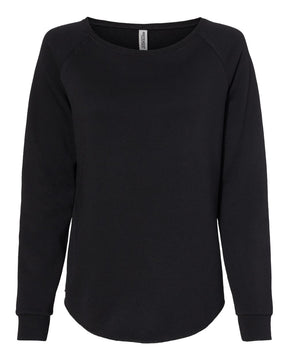 Independent Trading Co. Women's California Wave Wash Crewneck Sweatshirt. PRM2000 - Black